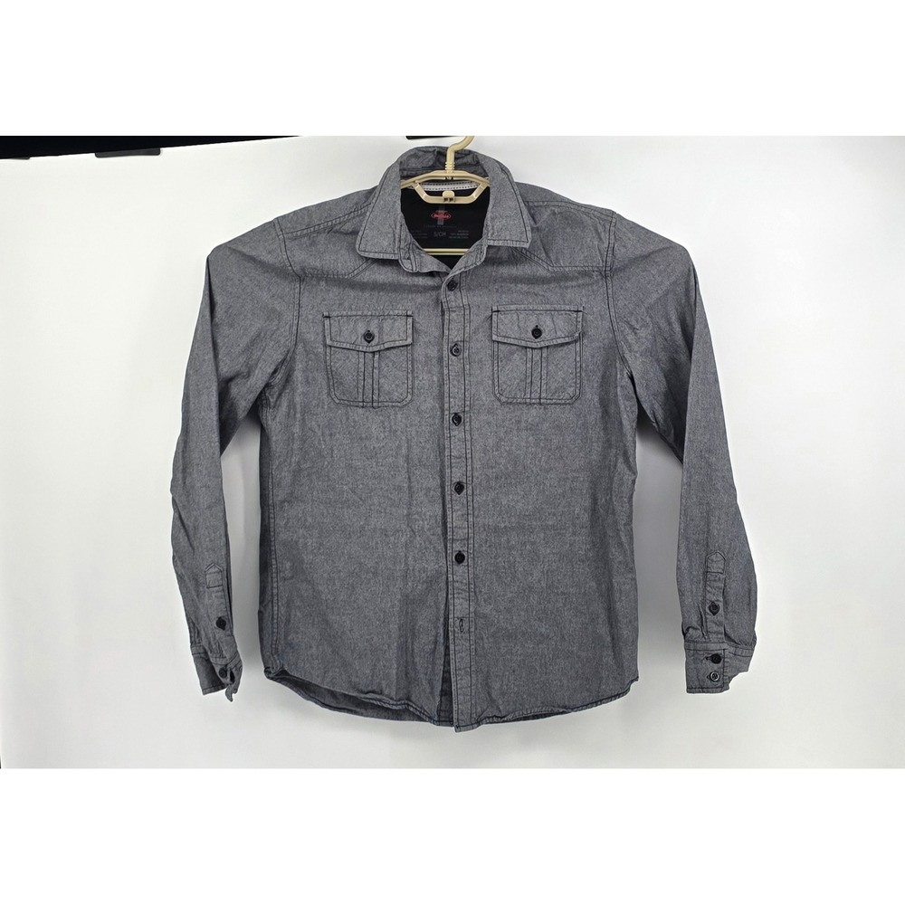 Buffalo Mens Shirt Size Small Gray Long Sleeve Button Down Cotton Western Work